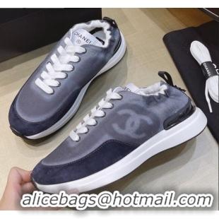 Duplicate Chanel Denim Sneakers G37122 Gray 2021