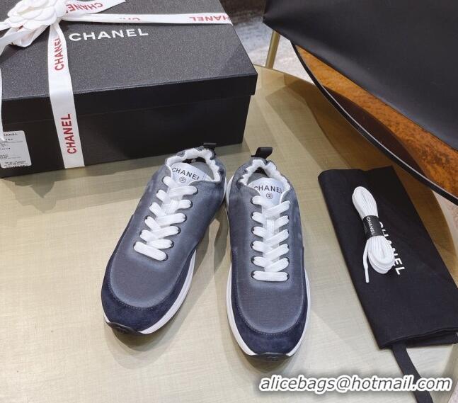 Duplicate Chanel Denim Sneakers G37122 Gray 2021