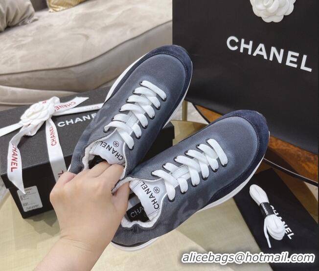 Duplicate Chanel Denim Sneakers G37122 Gray 2021