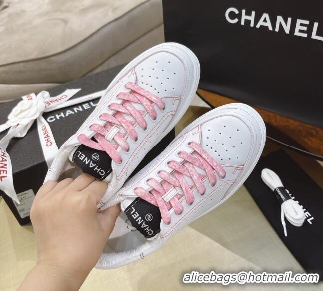 Charming Chanel Calfskin Sneakers G36295 White/Pink 2021