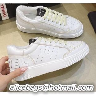 Sumptuous Chanel Calfskin Sneakers G36295 White/Yellow 2021