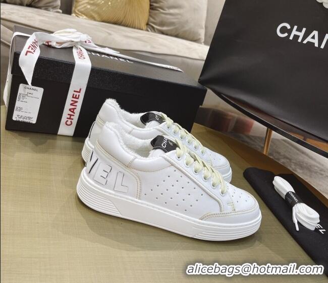 Sumptuous Chanel Calfskin Sneakers G36295 White/Yellow 2021