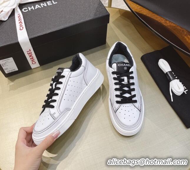 Duplicate Chanel Calfskin Sneakers G36295 White/Black 2021