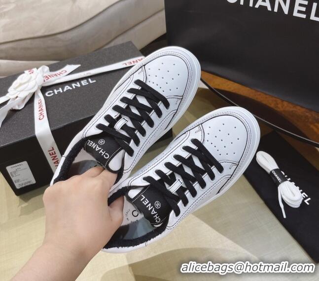 Duplicate Chanel Calfskin Sneakers G36295 White/Black 2021