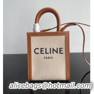 Cheap Celine MINI CABAS VERTICAL IN TRIOMPHE CANVAS CL01541 Brown