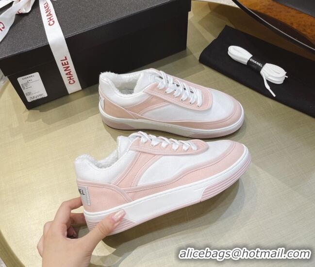 Best Price Chanel Canvas Sneakers CCS05 White/Pink 2021