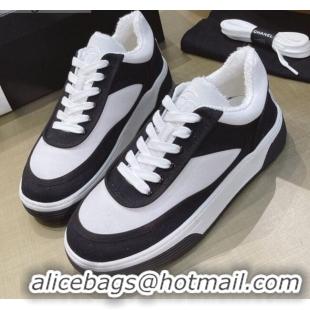 Inexpensive Chanel Canvas Sneakers CCS05 White/Black 2021