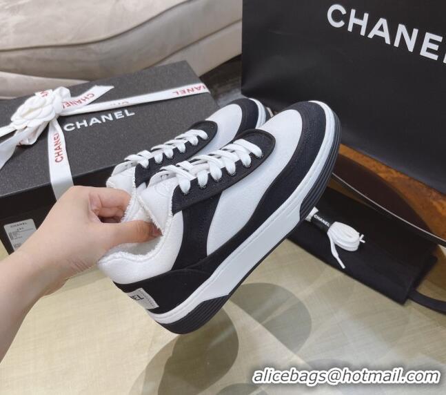 Inexpensive Chanel Canvas Sneakers CCS05 White/Black 2021