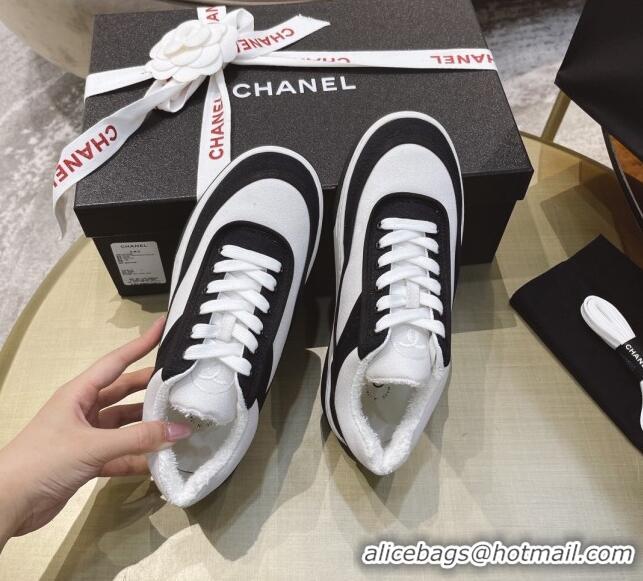 Inexpensive Chanel Canvas Sneakers CCS05 White/Black 2021