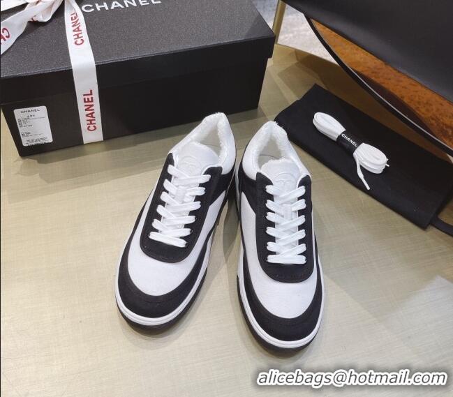 Inexpensive Chanel Canvas Sneakers CCS05 White/Black 2021