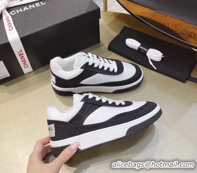 Inexpensive Chanel Canvas Sneakers CCS05 White/Black 2021