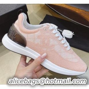 Luxury Chanel Embroidered Mesh Sneakers G37129 Pale Pink 2021