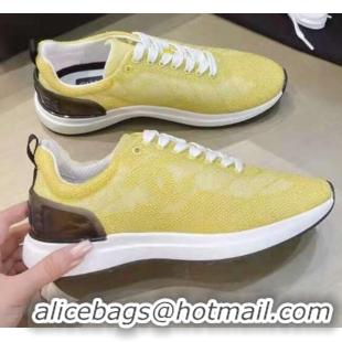 Hot Style Chanel Embroidered Mesh Sneakers G37129 Yellow 2021