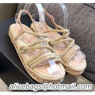 Sophisticated Chanel Cord Sandals G36925 Beige 2021