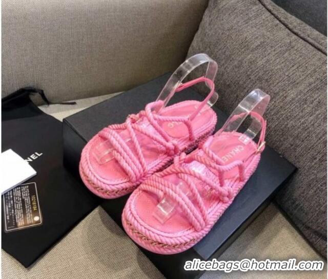 Best Product Chanel Cord Sandals G36925 Pink 2021