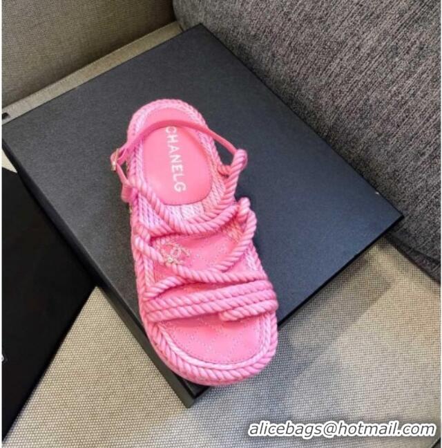 Best Product Chanel Cord Sandals G36925 Pink 2021