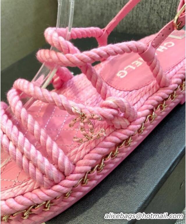 Best Product Chanel Cord Sandals G36925 Pink 2021