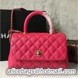 Grade Quality Chanel flap bag with top handle A92990 Rose