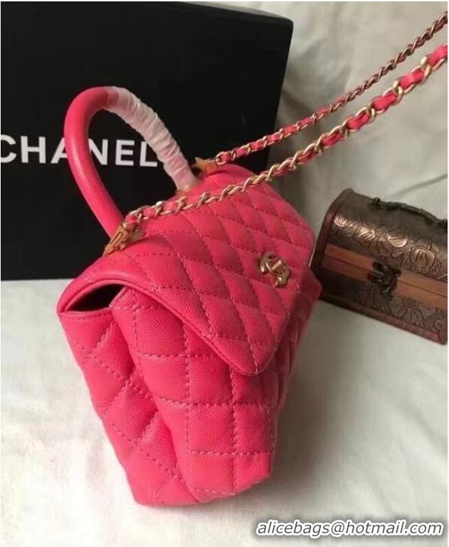 Grade Quality Chanel flap bag with top handle A92990 Rose