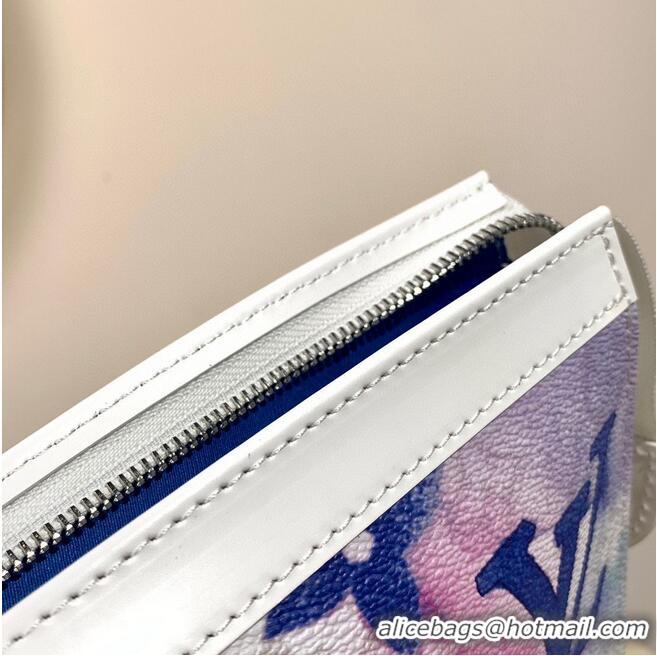 New Design Louis Vuitton Monogram Eclipse POCHETTE VOYAGE MM M80460 Blue&Pink&White