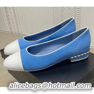 Low Price Chanel Suede Chain Ballerinas Pastel 042704 Blue 2021