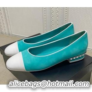 Reasonable Price Chanel Suede Chain Ballerinas Pastel 042704 Green 2021