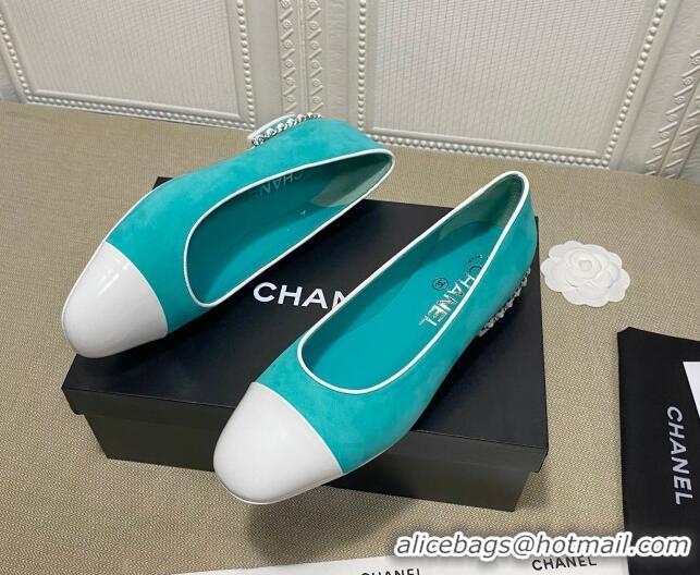 Reasonable Price Chanel Suede Chain Ballerinas Pastel 042704 Green 2021