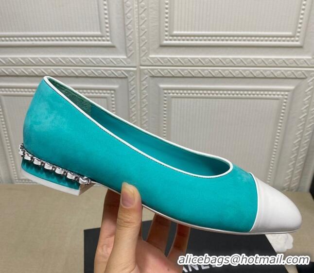 Reasonable Price Chanel Suede Chain Ballerinas Pastel 042704 Green 2021