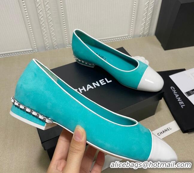 Reasonable Price Chanel Suede Chain Ballerinas Pastel 042704 Green 2021