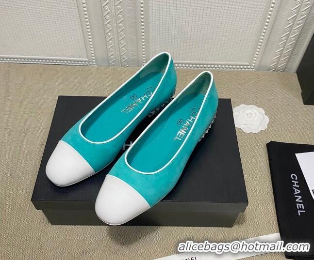 Reasonable Price Chanel Suede Chain Ballerinas Pastel 042704 Green 2021