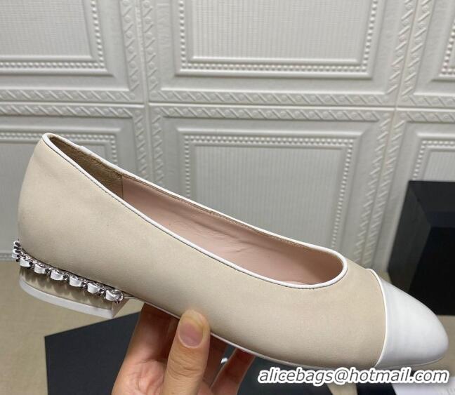 Classic Practical Chanel Suede Chain Ballerinas Pastel 042704 Gray 2021