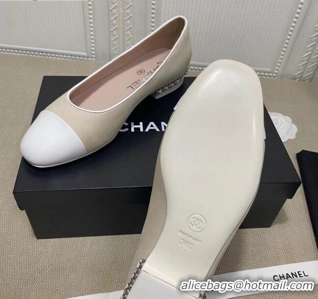 Classic Practical Chanel Suede Chain Ballerinas Pastel 042704 Gray 2021