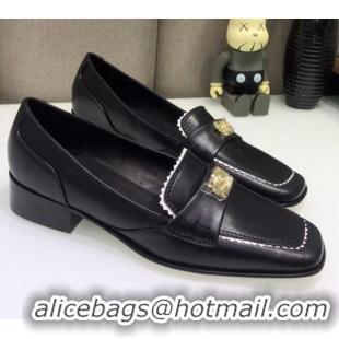 Hot Style Chanel Contarsting Trim Lambskin Loafers 428101 Black 2021