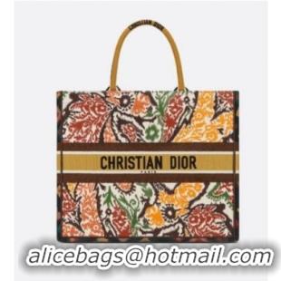 Buy Discount DIOR BOOK TOTE Yellow Multicolor Dior Paisley Embroidery M1286Z