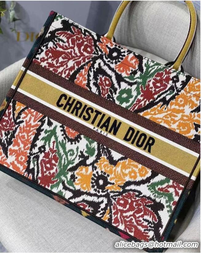 Buy Discount DIOR BOOK TOTE Yellow Multicolor Dior Paisley Embroidery M1286Z