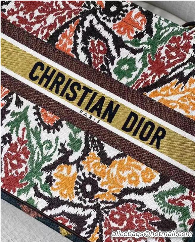 Buy Discount DIOR BOOK TOTE Yellow Multicolor Dior Paisley Embroidery M1286Z