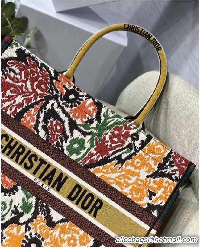 Buy Discount DIOR BOOK TOTE Yellow Multicolor Dior Paisley Embroidery M1286Z