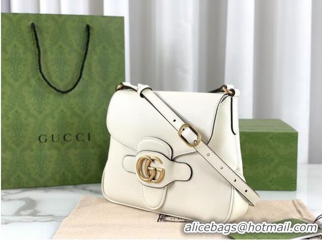 Luxury Discount Gucci Small messenger bag with Double G 648934 White