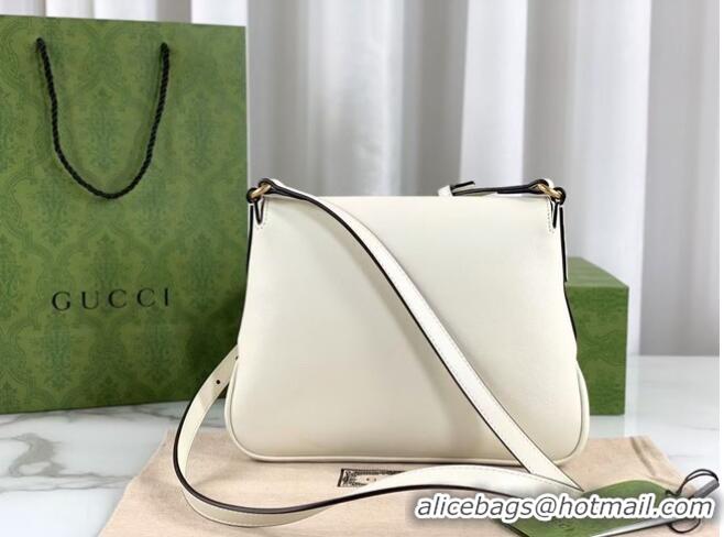 Luxury Discount Gucci Small messenger bag with Double G 648934 White