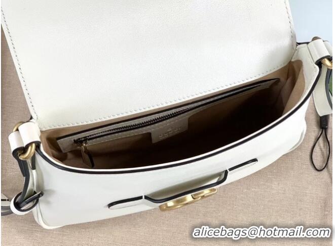 Luxury Discount Gucci Small messenger bag with Double G 648934 White