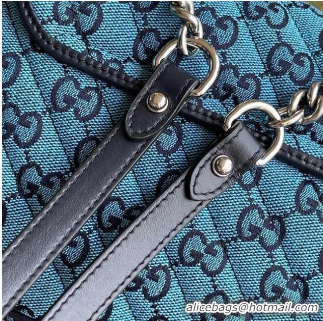 Hot Sell Gucci GG Marmont multicolor small shoulder bag 443497 blue