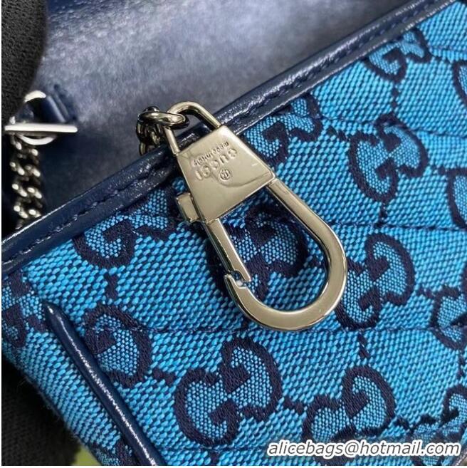 Promotional Gucci GG Marmont Multicolor super mini bag 476433 Light blue