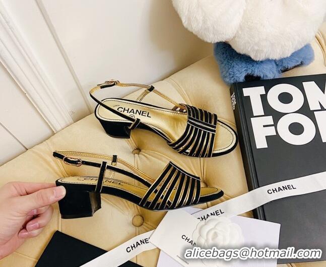 Best Product Chanel Suede Strap Sandals 050759 Black 2021