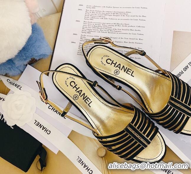 Best Product Chanel Suede Strap Sandals 050759 Black 2021