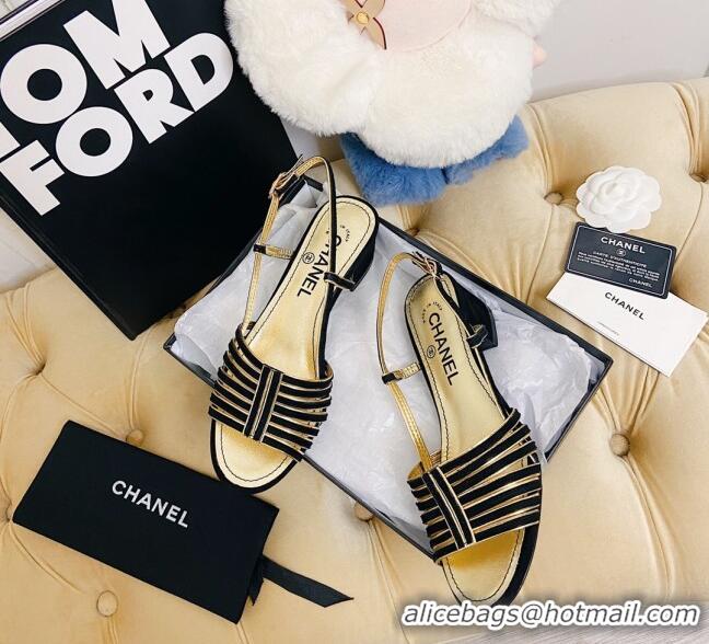 Best Product Chanel Suede Strap Sandals 050759 Black 2021