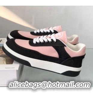 Luxurious Chanel Canvas Sneakers G37488 Pink/Black 2021