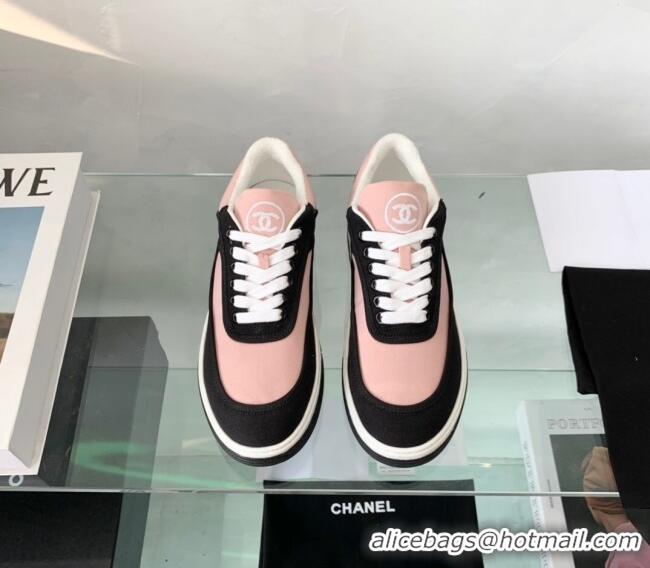 Luxurious Chanel Canvas Sneakers G37488 Pink/Black 2021