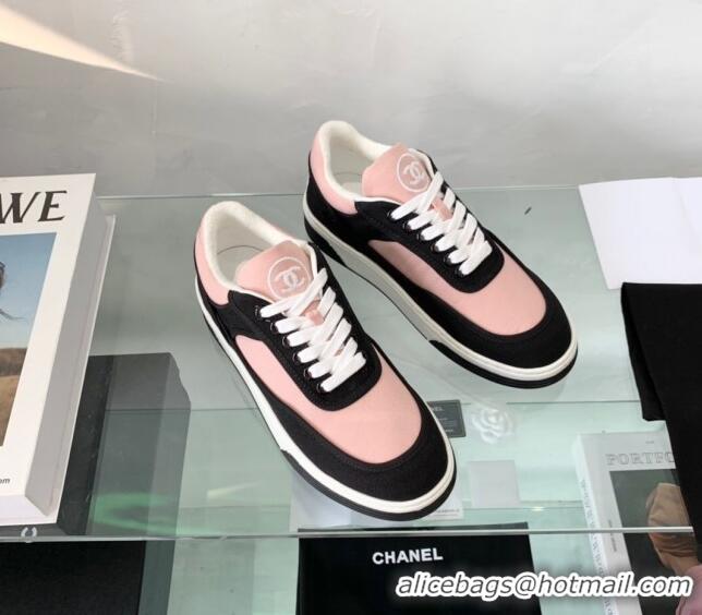 Luxurious Chanel Canvas Sneakers G37488 Pink/Black 2021