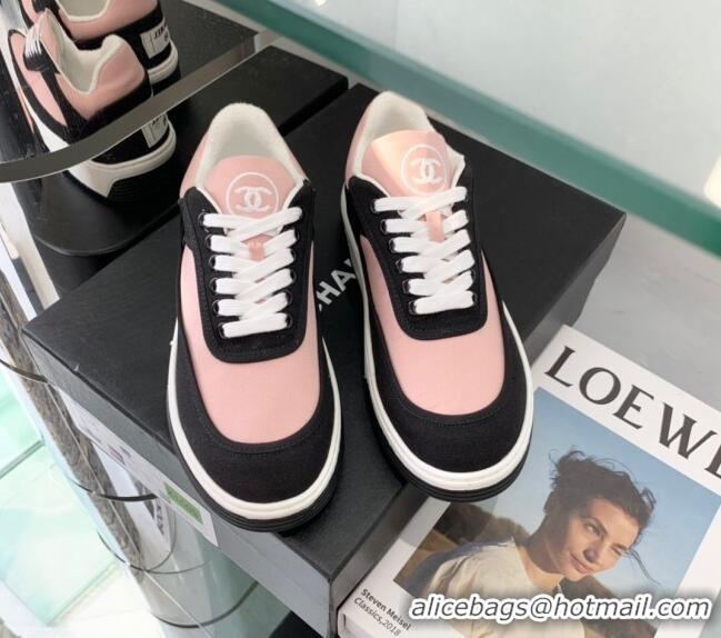 Luxurious Chanel Canvas Sneakers G37488 Pink/Black 2021