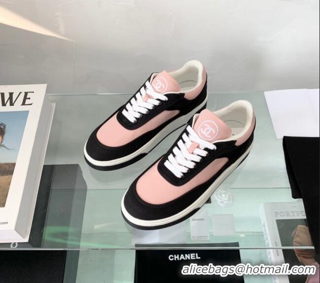 Luxurious Chanel Canvas Sneakers G37488 Pink/Black 2021